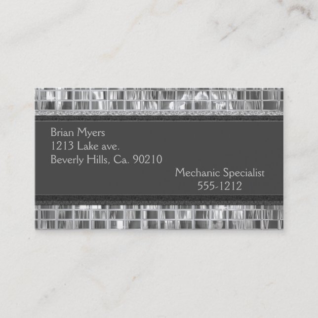 Mirrored Metal Magic Business Card (Front)