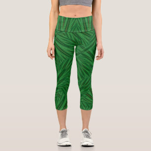 Mirrored Pines High Waisted Capri Leggings