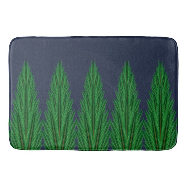 Mirrored Pines Midnight Bath Mat (Front)