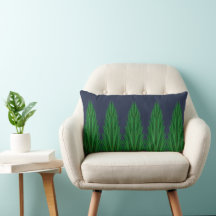 Mirrored Pines Midnight Lumbar Pillow