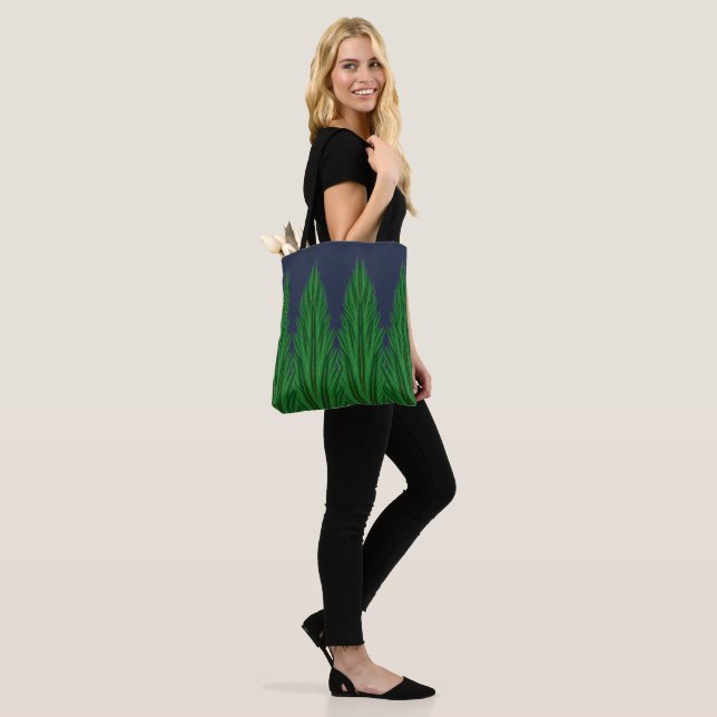 Mirrored Pines Midnight Shoulder Tote (2 Sizes) Bag (On Model)