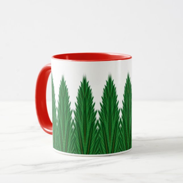 Mirrored Pines Mug 11oz. - Red (Front Left)