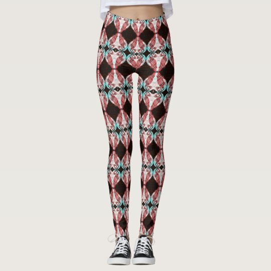 Mirrored Puffin Heart Patterned Leggings