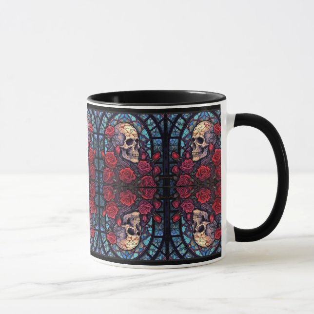 Mirrored Skulls & Roses Coffee Mug (Right)