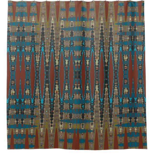 Mirrored South Western Rust Turquoise Mosaic (Front)