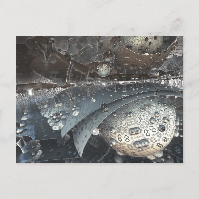 mirrored spheres fractal postcard (Front)