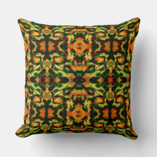 Mirroring of small mosaic of hexagon shapes throw pillow