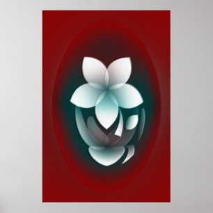 Mirroring white flower poster