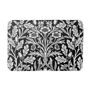 Mirrors's Acorns and Oak Leaves Black & White Bath Mat