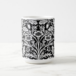 Mirrors's Acorns and Oak Leaves Black & White Coffee Mug
