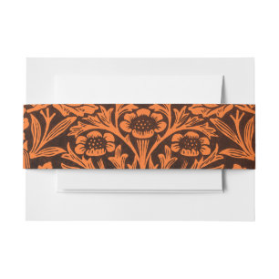 Mirrors's Acorns and oak leaves & Floral Pattern Invitation Belly Band