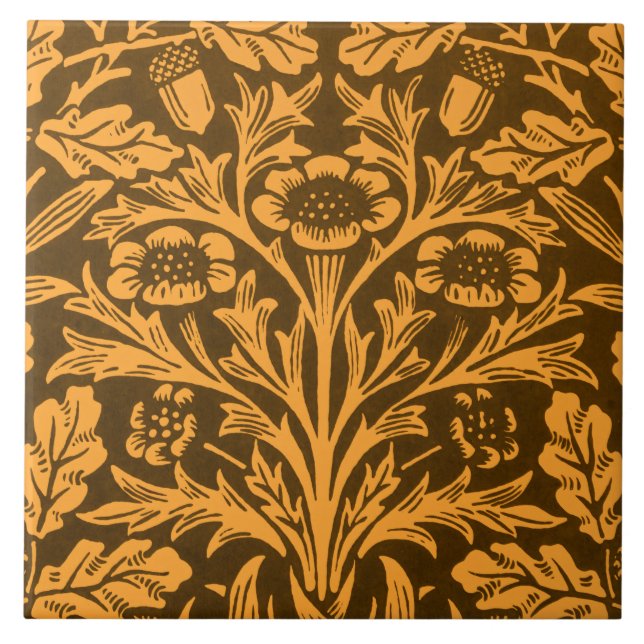 Mirrors's Acorns and oak leaves & Floral Pattern Tile (Front)