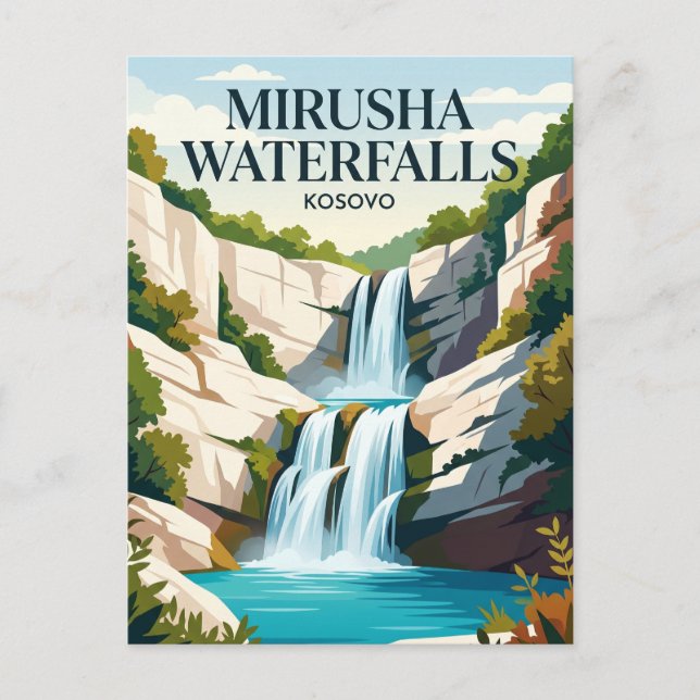 Mirusha Waterfalls Kosovo Postcard (Front)
