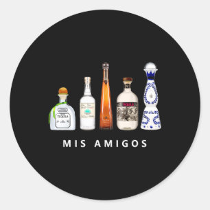 Mis Amigos Tequila Funny Cinco De Mayo Mexican Par Classic Round Sticker
