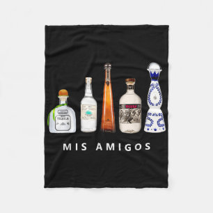 Mis Amigos Tequila Funny Cinco De Mayo Mexican Par Fleece Blanket