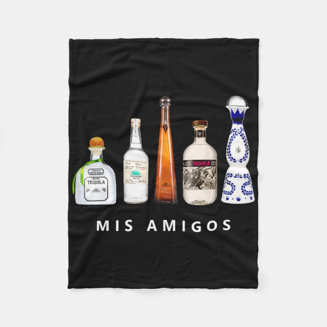 Mis Amigos Tequila Funny Cinco De Mayo Mexican Par Fleece Blanket (Front)