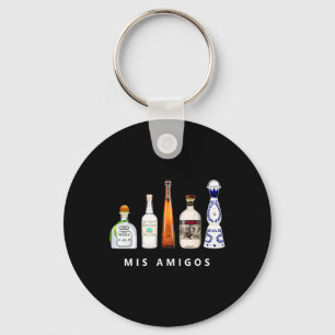 Mis Amigos Tequila Funny Cinco De Mayo Mexican Par Keychain