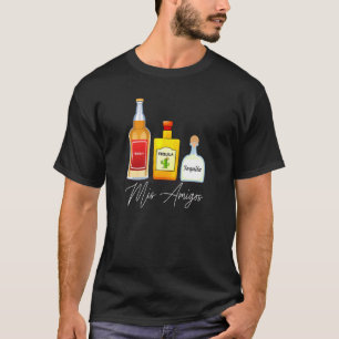 Mis Amigos Tequila Trendy Drinking Saying T-Shirt