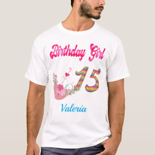 Mis Quince Años Colourful Birthday Girl Custom T- T-Shirt