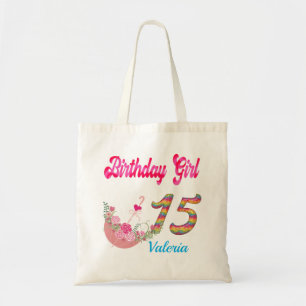 Mis Quince Años Colourful Birthday Girl Custom  Tote Bag