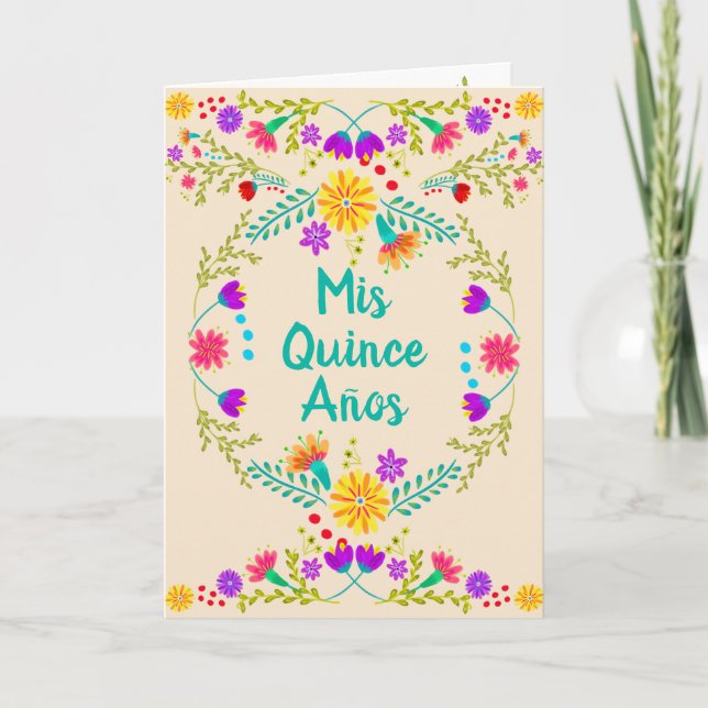 Mis Quince Anos Mexican Champagne Quinceanera Invitation (Front)