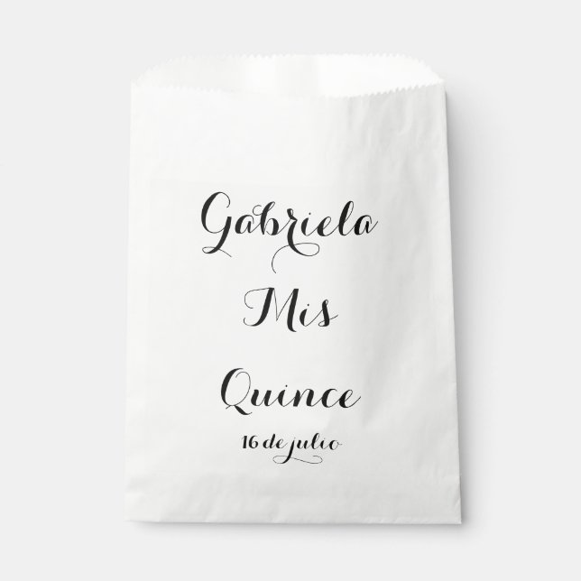 Mis Quince favour bags- Customize for your event Bag (Front)