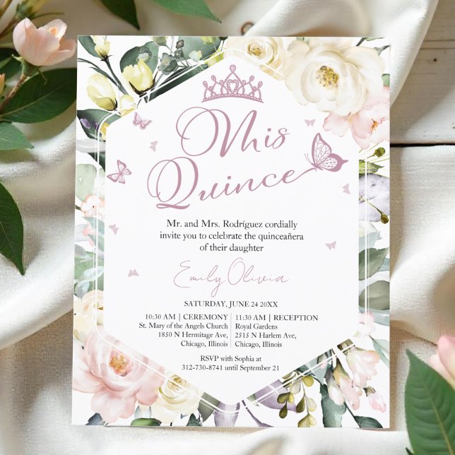 Mis Quince |  Floral Quinceañera Invitation (Creator Uploaded)