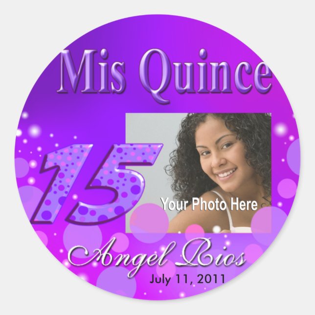 Mis Quince I Photo Party Sticker (Front)