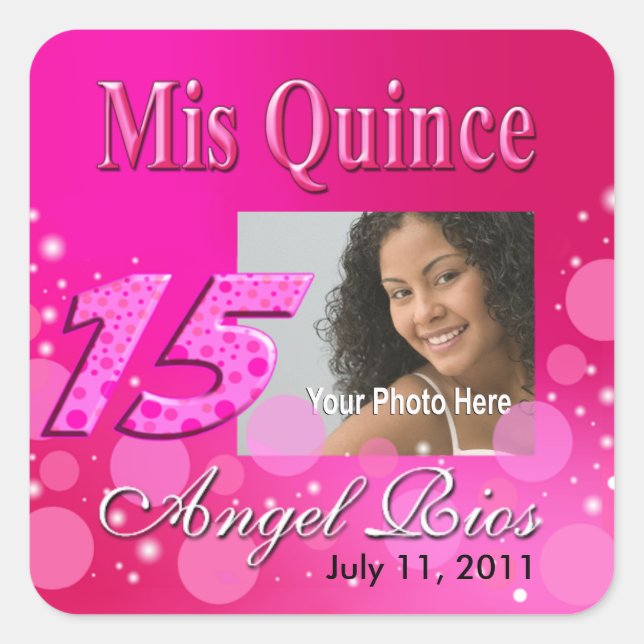 Mis Quince I Photo Party Sticker (Front)