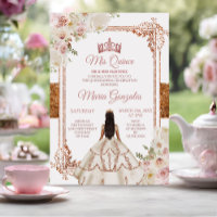 Mis Quince Ivory Cooper Floral Birthday Crown