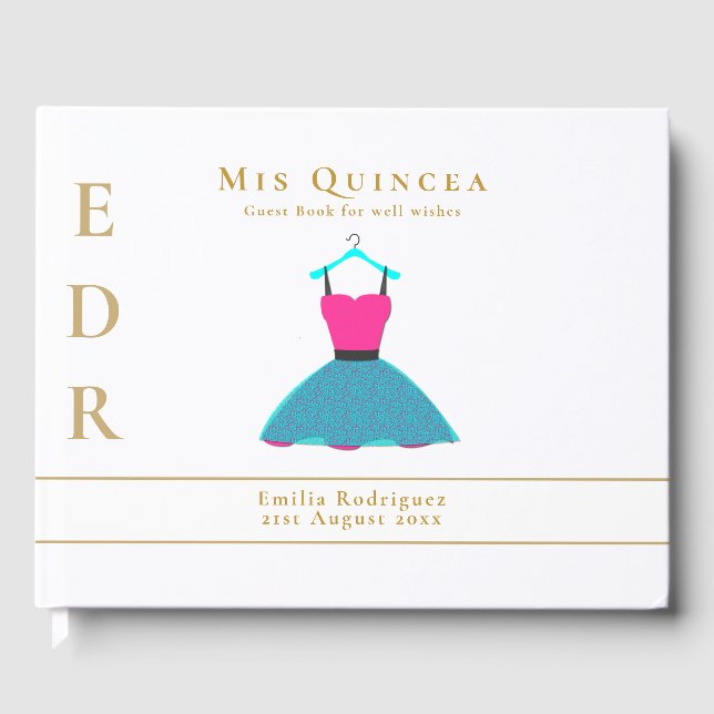 Mis Quince Quinceanera Robe GUEST LIVRE Customisé (Recto)