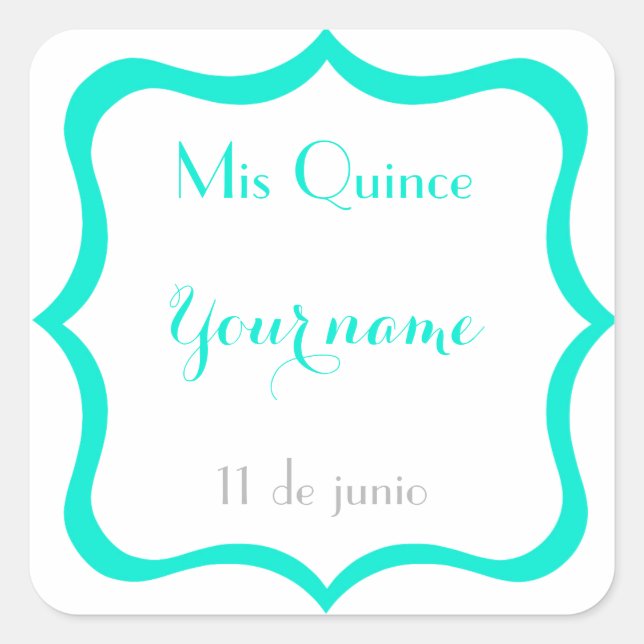 Mis Quince stickers- Customize Square Sticker (Front)