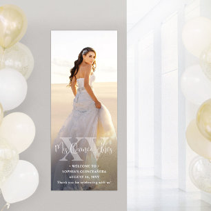 Mis XV Años Chic Simple Photo Overlay Quinceañera Poster