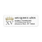 Mis XV Años Gold Quinceañera Crown Return Address