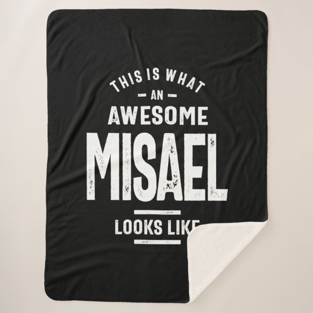 Misael Personalized Name Birthday Sherpa Blanket (Front)
