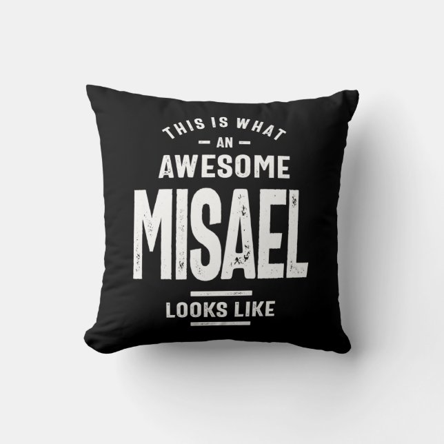 Misael Personalized Name Birthday Throw Pillow (Front)