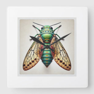 Misagria Butterfly 180724IREF210 - Watercolor Square Wall Clock