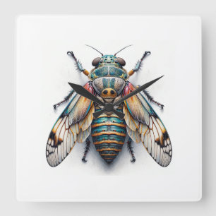 Misagria Butterfly in Watercolor and Ink 290824IRE Square Wall Clock