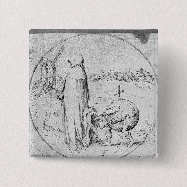Misanthrope 2 Inch Square Button (Front)