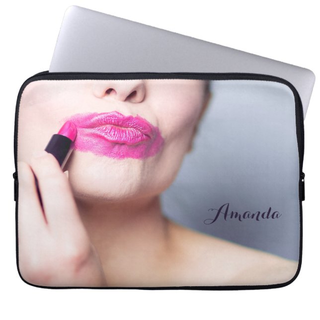 Misapplied Lipstick custom name laptop sleeves (Front)