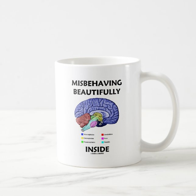 Misbehaving Beautifully Inside (Anatomical Brain) Coffee Mug (Right)