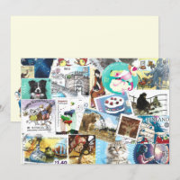 Misc Postage Stamps Flat Card
