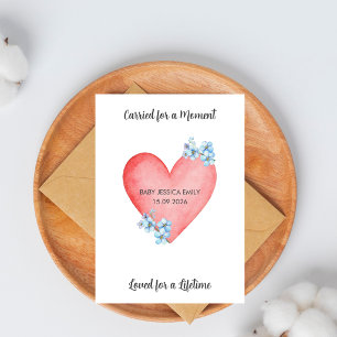 Miscarriage Baby Loss Heart Remembrance   Card
