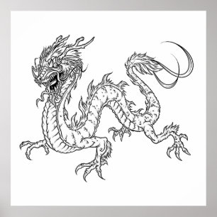 Miscellaneous Dragon Colouring (page #4) medium  Poster