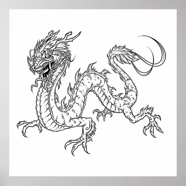 Miscellaneous Dragon Colouring (page #4) medium  Poster (Front)
