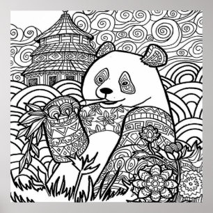 Miscellaneous Panda Colouring (page #3) medium Pos Poster