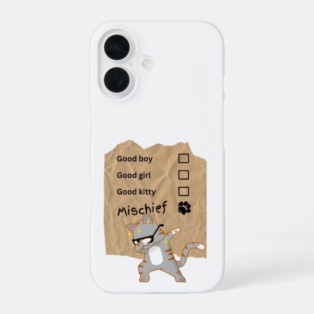 Mischeif cats iPhone 16 case (Back)