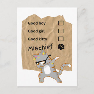 Mischeif cats postcard