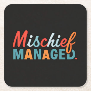 Mischief Managed Square Paper Coaster