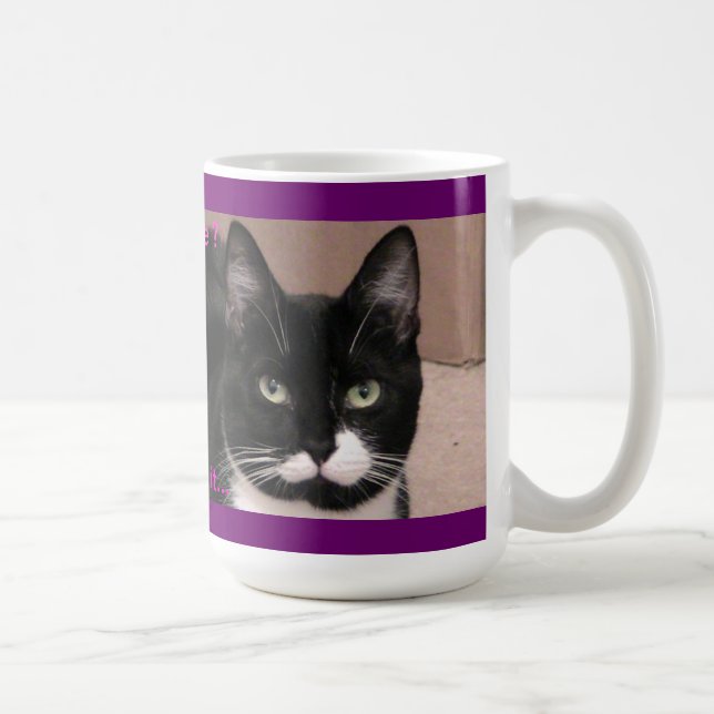 Mischief Tuxedo cat Coffee Mug (Right)